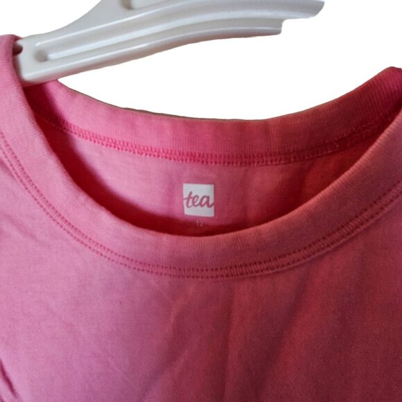 Tea Collection Short Sleeve Ruffle Knit Top Perennial Pink size 12 - Picture 4 of 8